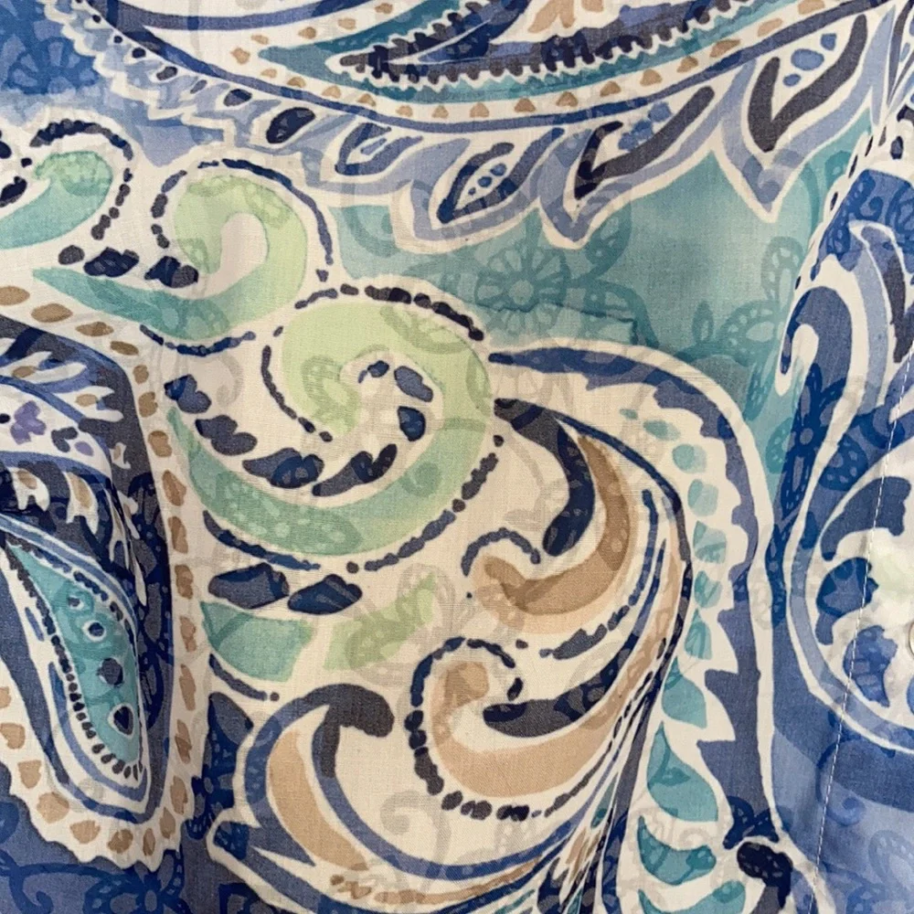 3/$45 Alfred Dunner top abstract floral paisley like print button down shirt 2X - Picture 7 of 17